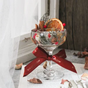 【聖誕限定】聖誕乾燥花玻璃杯燭台