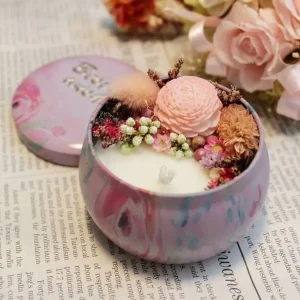 鐵罐乾燥花香氛蠟燭