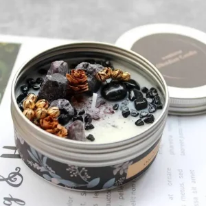 黑曜石松果香氛蠟燭